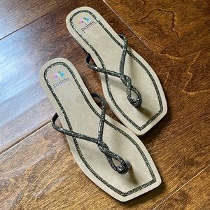 Palms rhinestone sandals